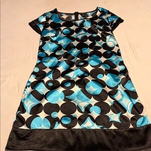 Maurices Black and Blue Circle Pattern Mini Dress